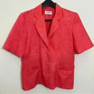 Alfred Dunner Women's Career Suit Jacket Blazer Short Sleeve Pink Size 10